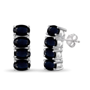 JewelonFire 5.30 Carat T.G.W. Sapphire Sterling Silver Earrings - Assorted Colors