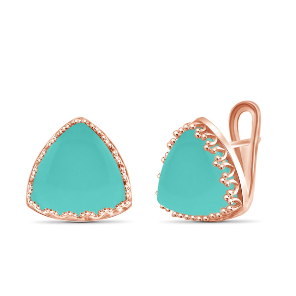 JewelonFire 27 1/2 Carat T.G.W. Chalcedony Sterling Silver Stud Earrings - Assorted Colors