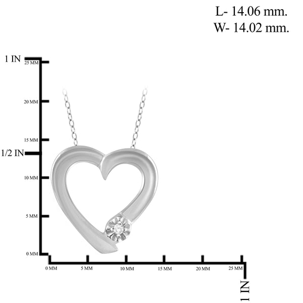 JewelonFire True Love White Diamond Accent Sterling Silver Heart Pendant - Assorted Colors