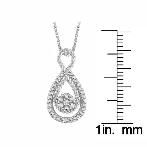 JewelonFire Accent White Diamond Infinity Pendant in Sterling Silver