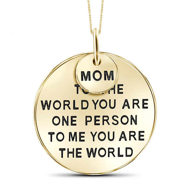 JewelonFire Sterling Silver Engraved Mom Pendant - Assorted Colors