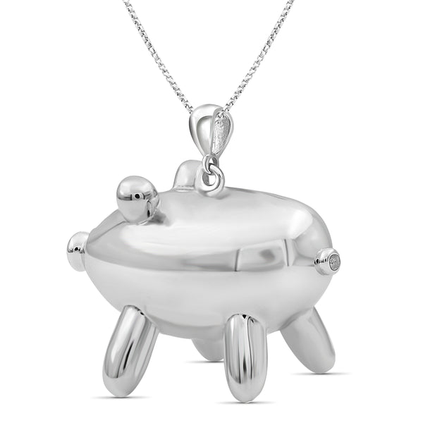 JewelonFire Sterling Silver Pig Metal Pendant - Assorted Color