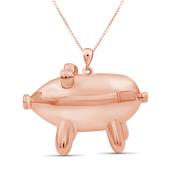JewelonFire Sterling Silver Pig Metal Pendant - Assorted Color