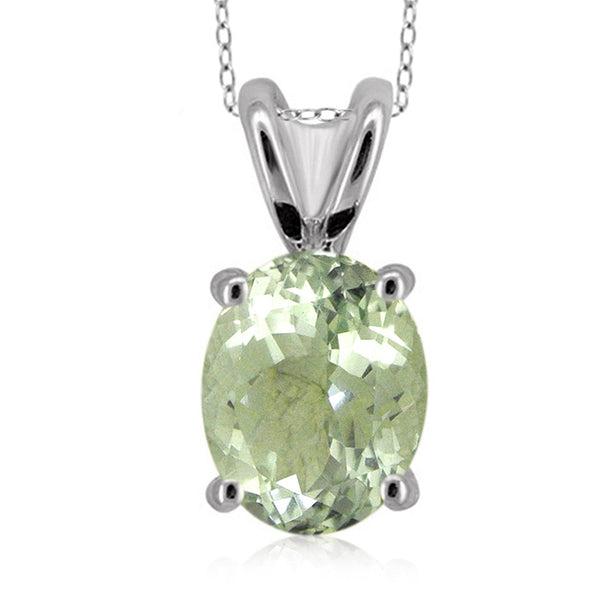 JewelonFire 1.85 Carat T.G.W. Green Amethyst Sterling Silver Pendant - Assorted Colors