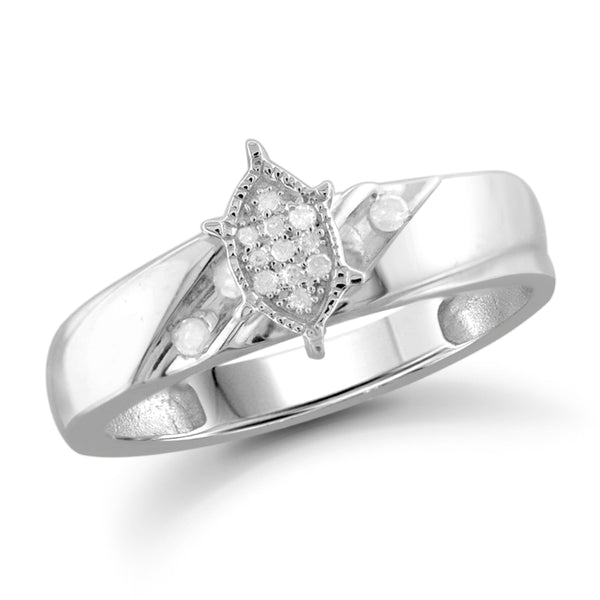 JewelonFire 1/2 Carat T.W. White Diamond Trio Engagement Ring Set in Sterling Silver - Assorted Colors