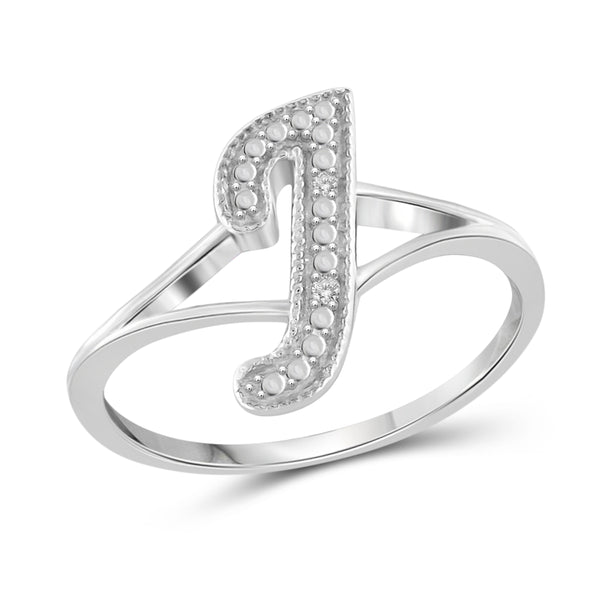 JewelonFire White Diamond Accent Sterling Silver "A TO Z " Initial Spell it Out Ring
