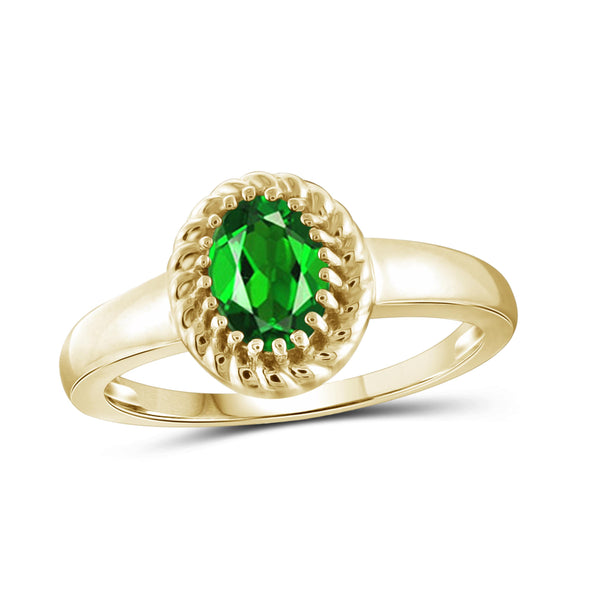 JewelonFire 0.80 Carat T.G.W. Chrome Diopside Sterling Silver Ring - Assorted Colors
