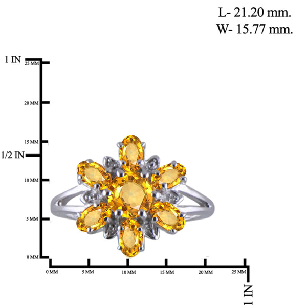 JewelonFire 2.00 Carat T.G.W. Citrine And White Diamond Accent Sterling Silver Ring - Assorted Colors