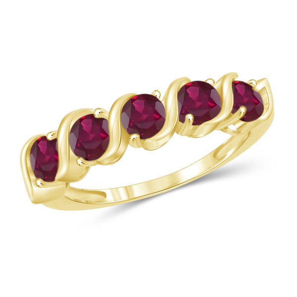 JewelonFire 1 1/2 Carat T.G.W. Ruby Sterling Silver Band- Assorted Colors