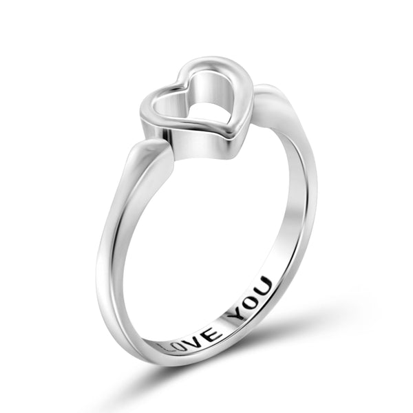 JewelonFire "I Love You" Sterling Silver Heart Ring - Assorted Color
