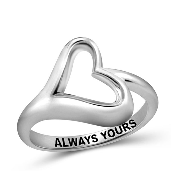 JewelonFire Sterling Silver Infinity Friendship Ring for Women | Personalized Always Yours Promise Eternity Knot Symbol Band