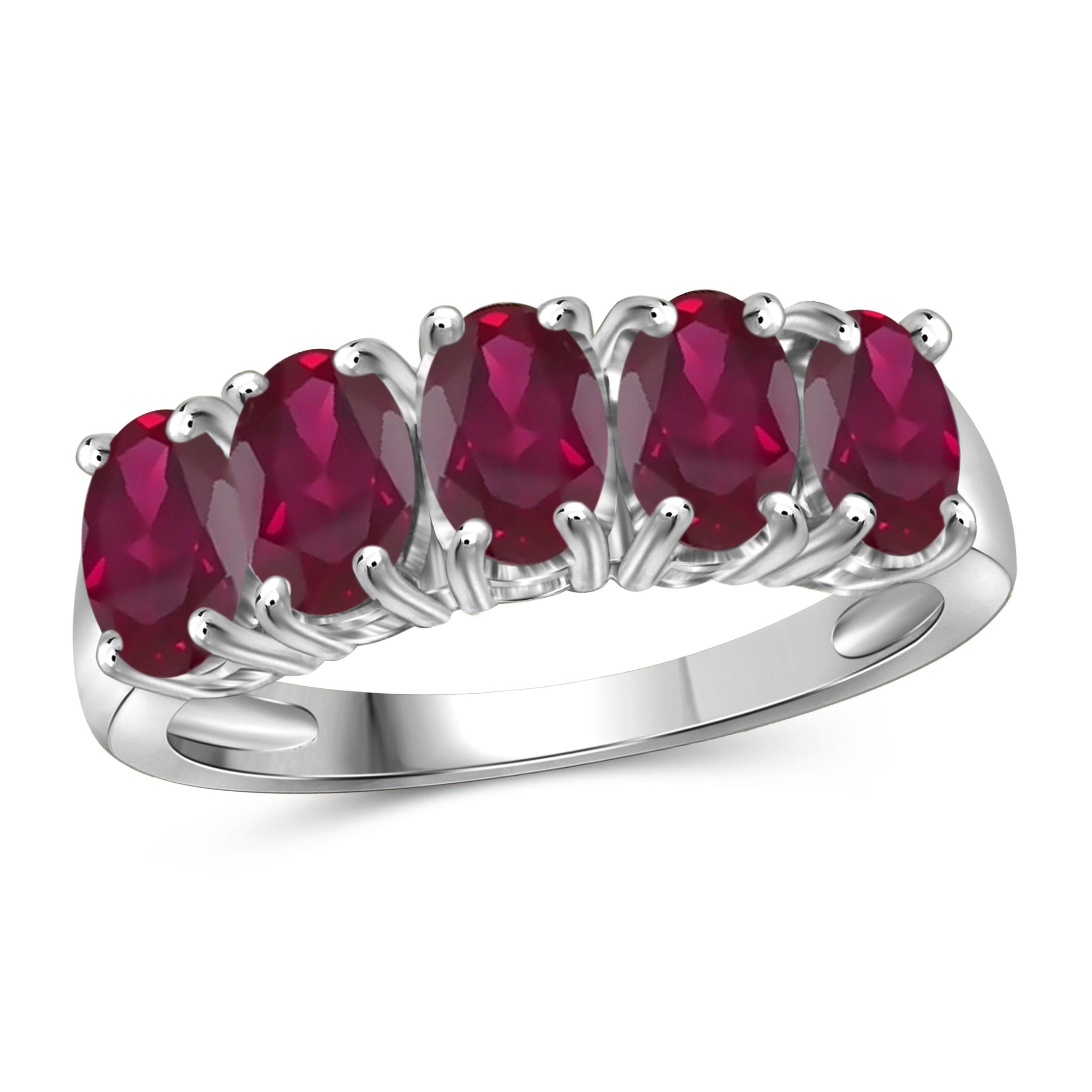 JewelonFire 2.40 Carat T.G.W. Ruby Sterling Silver Ring - Assorted Colors