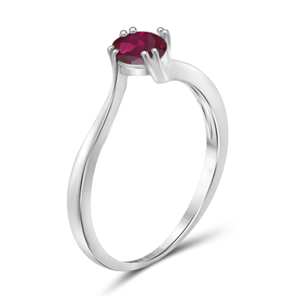 JewelonFire 3/4 Carat T.G.W. Ruby Sterling Silver Ring - Assorted Colors