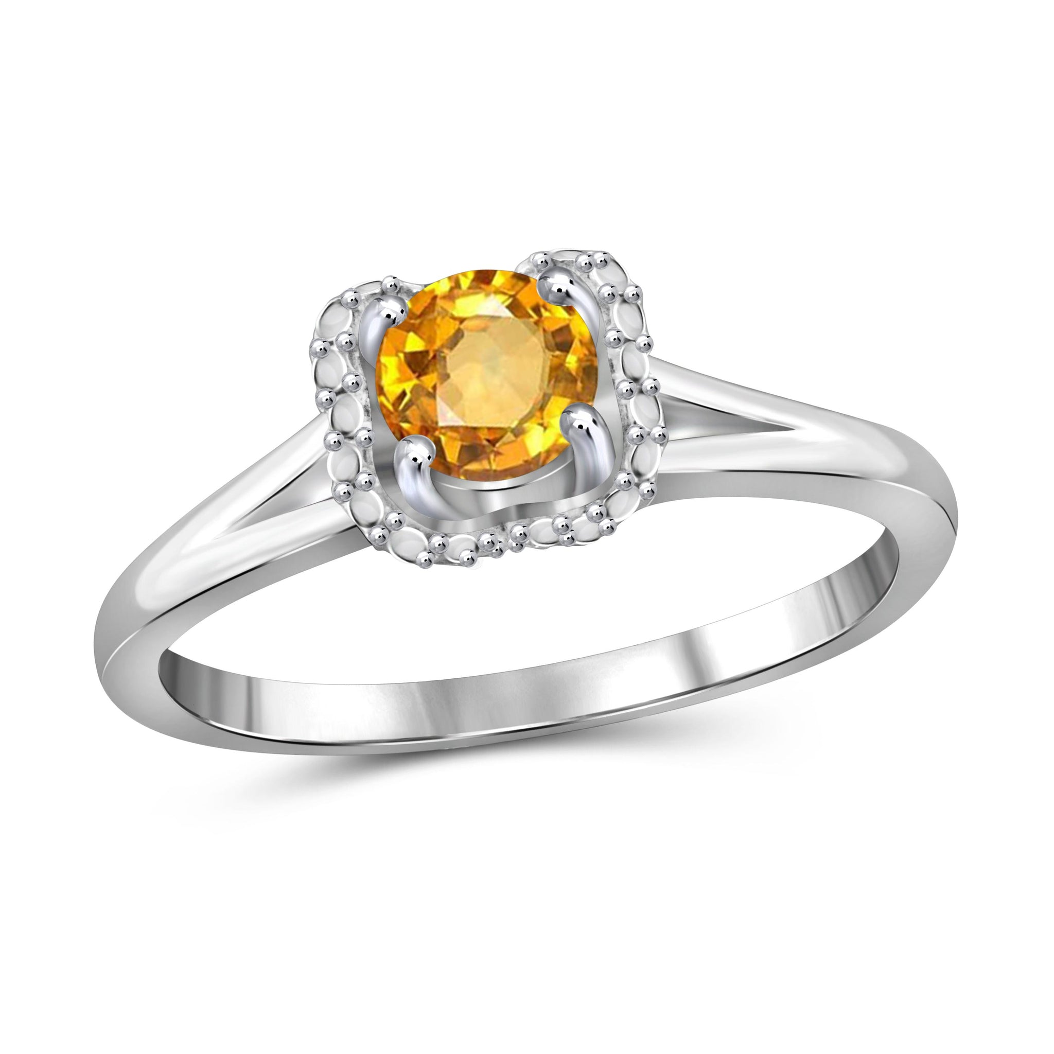 JewelonFire 1/2 Carat T.G.W. Citrine Sterling Silver Ring - Assorted Colors