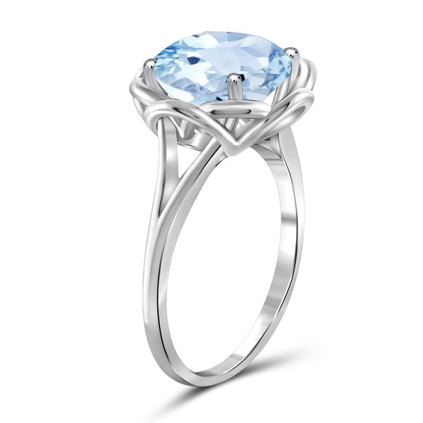 JewelonFire 4 1/4 Carat T.G.W. Sky Blue Topaz Sterling Silver Ring - Assorted Colors