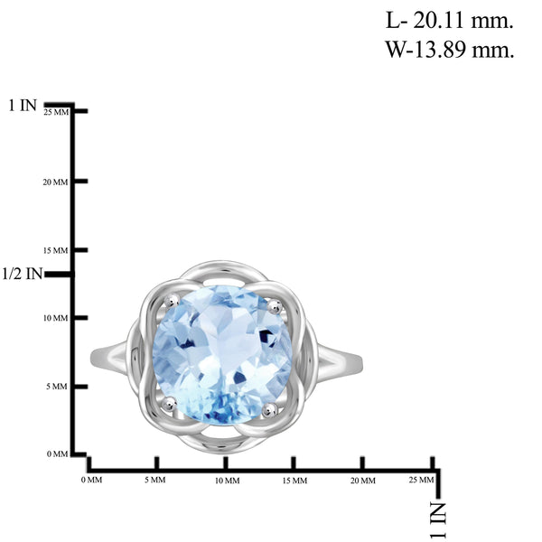 JewelonFire 4 1/4 Carat T.G.W. Sky Blue Topaz Sterling Silver Ring - Assorted Colors