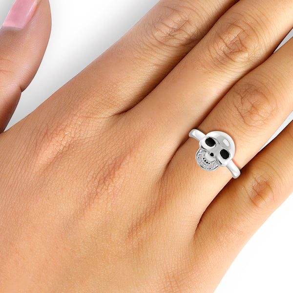 JewelonFire Sterling Silver Skull Ring - Assorted Colors