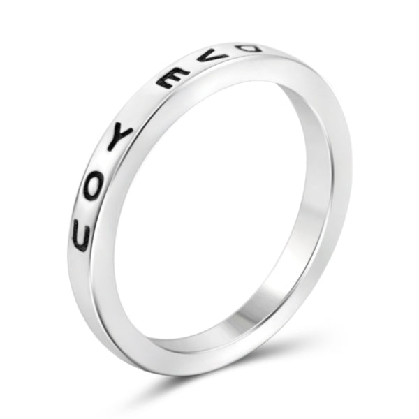 JewelonFire Sterling Silver Lovingly Engraved "I Love U" Ring - Assorted Colors