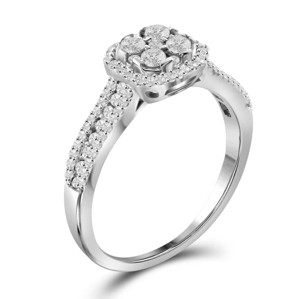 Jewelnova 1/2 Carat T.W. White Diamond 10K Gold Ring - Assorted Colors