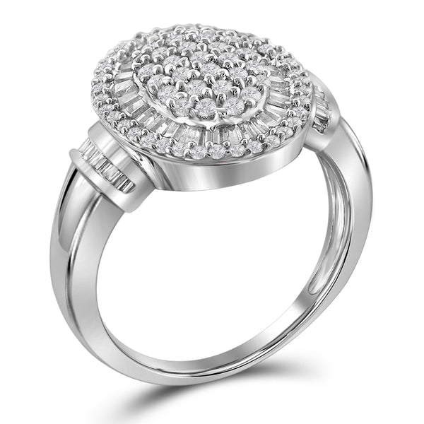 Jewelnova 1.00 Carat T.W. White Diamond 10K Gold Cluster Ring - Assorted Colors