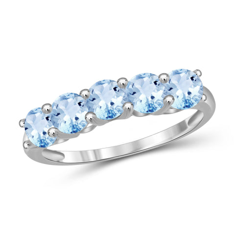 JewelonFire 1 1/2 Carat T.G.W. Sky Blue Topaz Sterling Silver Ring - Assorted Colors