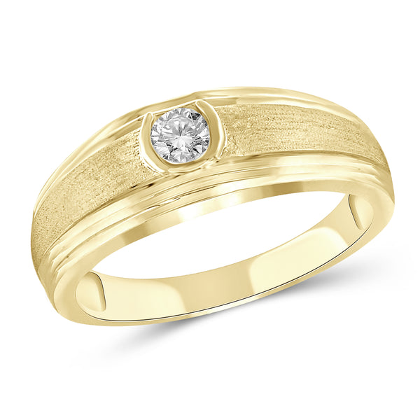Jewelnova 3/4 Carat T.W. White Diamond 10k White Gold Men's Ring