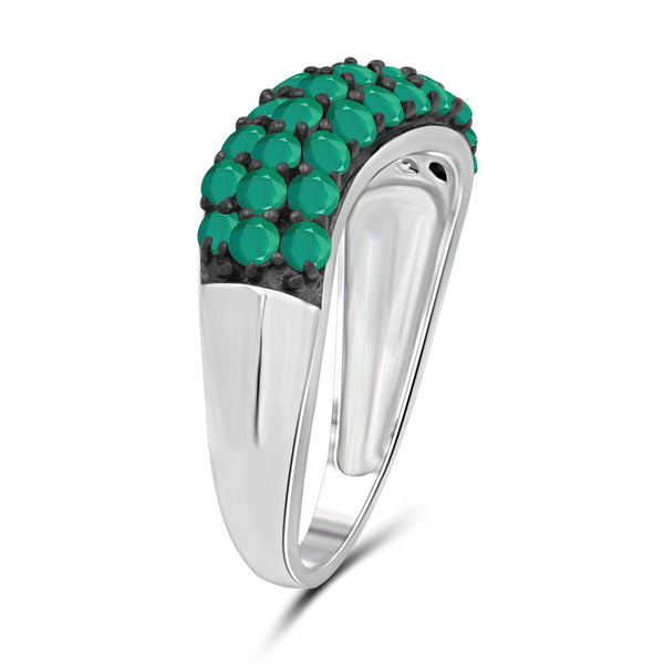 JewelonFire 1.85 Carat T.G.W. Emerald Sterling Silver Ring - Assorted Colors